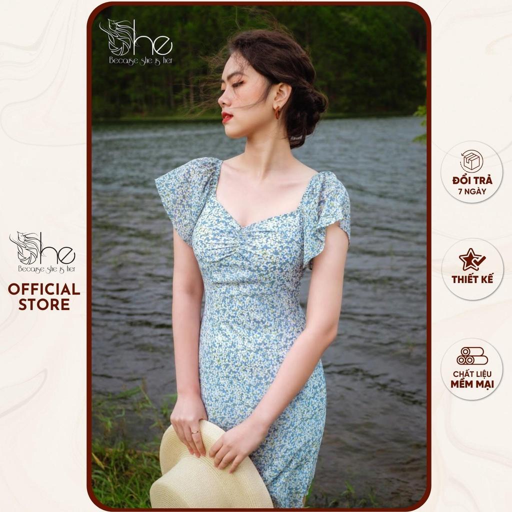 Đầm váy sexy hoa nhí She,váy nữ ngắn voan dễ thương mặc 2 kiểu đi chơi SDX106