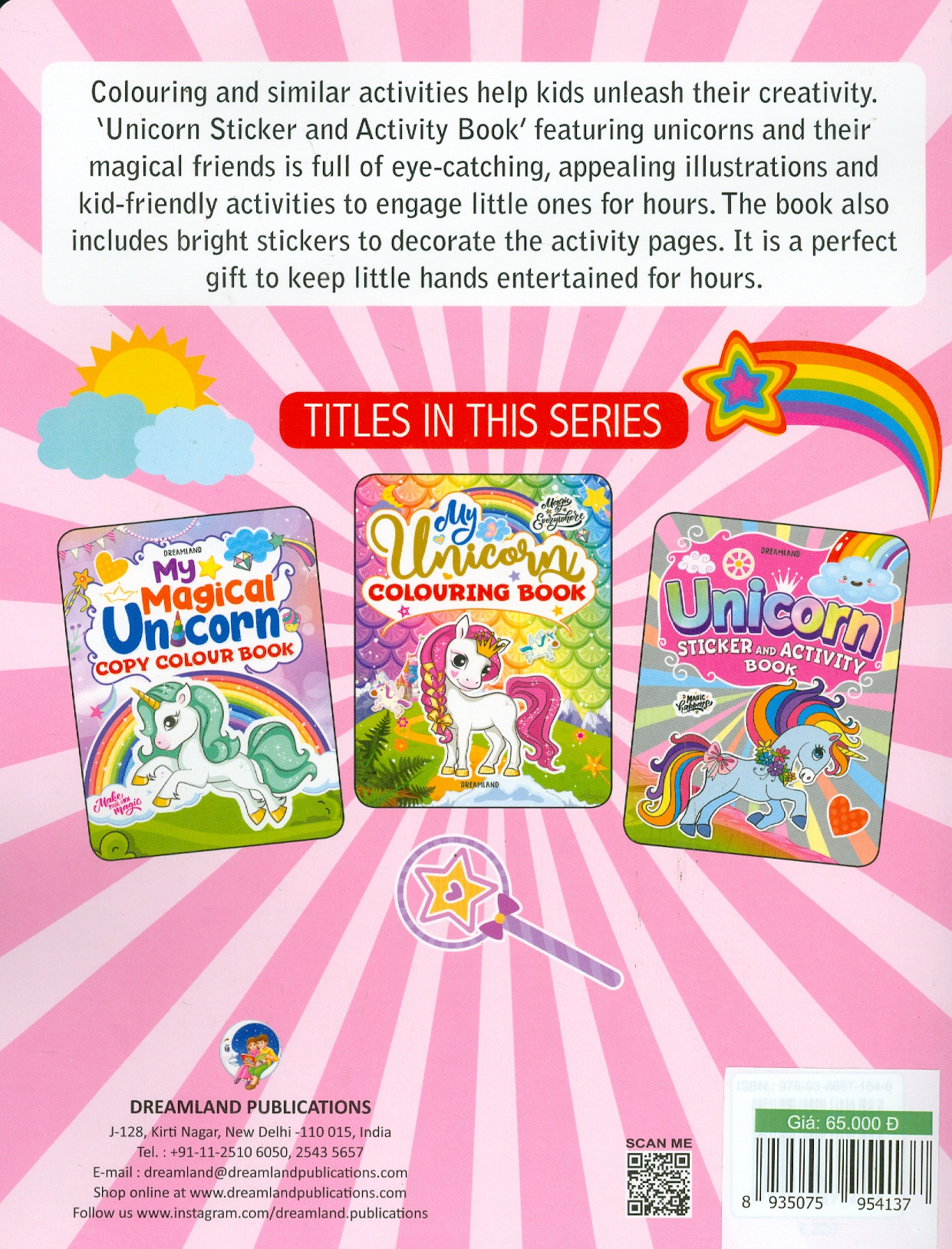 Unicorn Sticker and Activity Book for Children Age 3 - 8 Years - With Bright Stickers to Decorate (Chú Kỳ Lân - Sticker Và Sách Tô Màu)