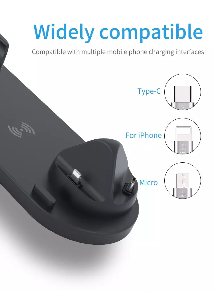 Sạc Nhanh Không Dây 6 in 1 , 10W CAPARIES CPRV04-Qi , Wireless Quick Charge, chuẩn Qi Apple cho Iphone, Samsung, Vivo, Oppo, Xioami, Huawei, Vsmart - Chính Hãng