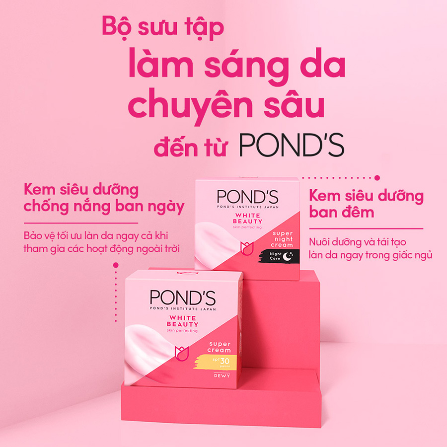 Combo Serum Dưỡng Sáng Mờ Thâm và Kem Dưỡng Ẩm Ngày Đêm Pond's Bright Beauty 30G & 50G x2