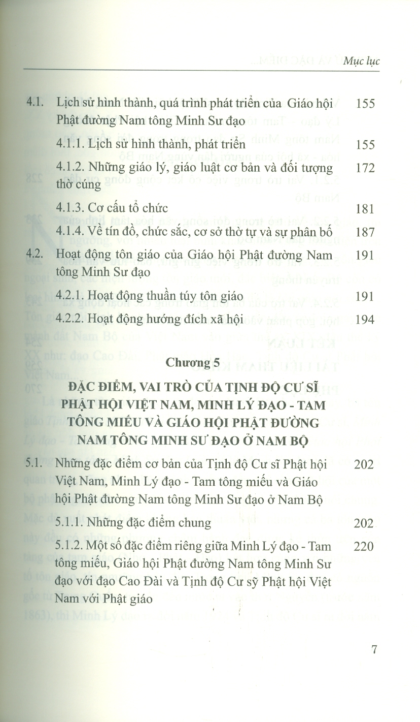 Lịch Sử Và Đặc Điểm Của Một Số Tôn Giáo Ở Nam Bộ (Tịnh Độ Cư Sỹ Phật Hội Việt Nam; Minh Lý Đạo - Tam Tông Miếu; Giáo Hội Phật Đường Nam Tông Minh Sư Đạo)