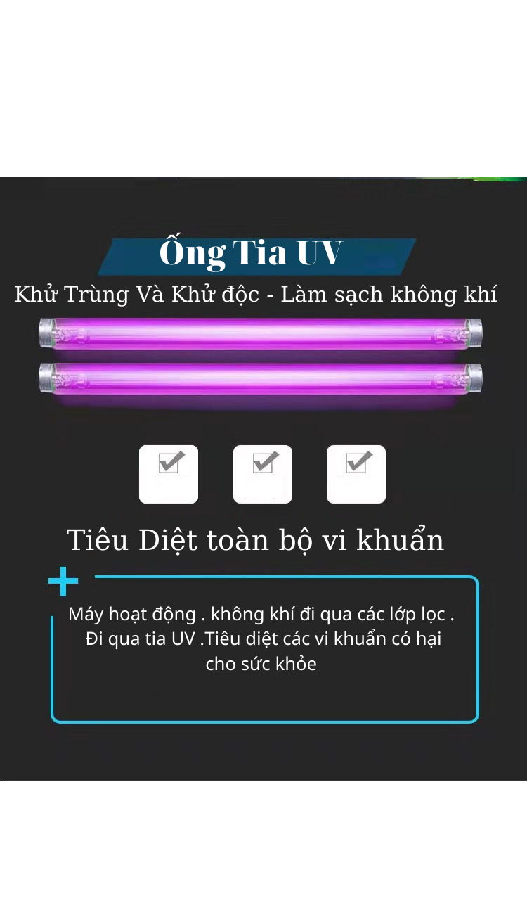 Máy Lọc Không Khí Ion âm Chính Hãng FEINITE   KK-01 Khử Trùng Bằng Tia UV, Loại Bỏ Bụi Mịn Không Khí Độc Hại Trong Phòng