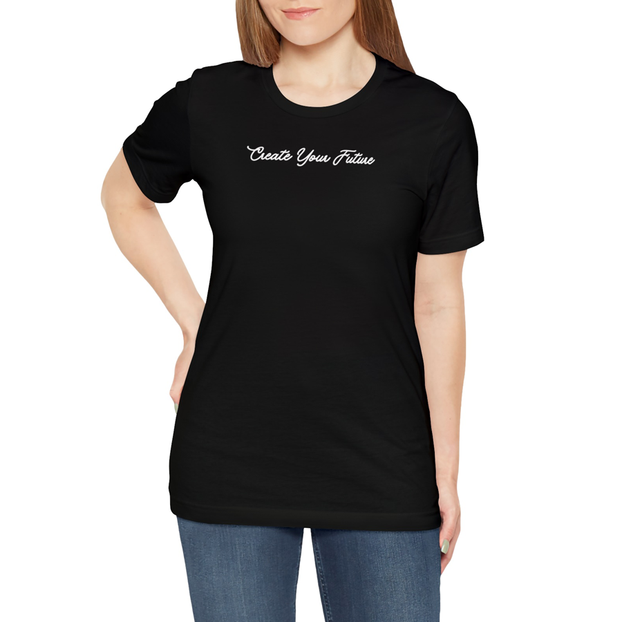 Áo Thun Nữ Màu Đen Form Basic In Chữ Thiết Kế Create Your Future Local Brand DLX Áo Phông Nữ Đẹp