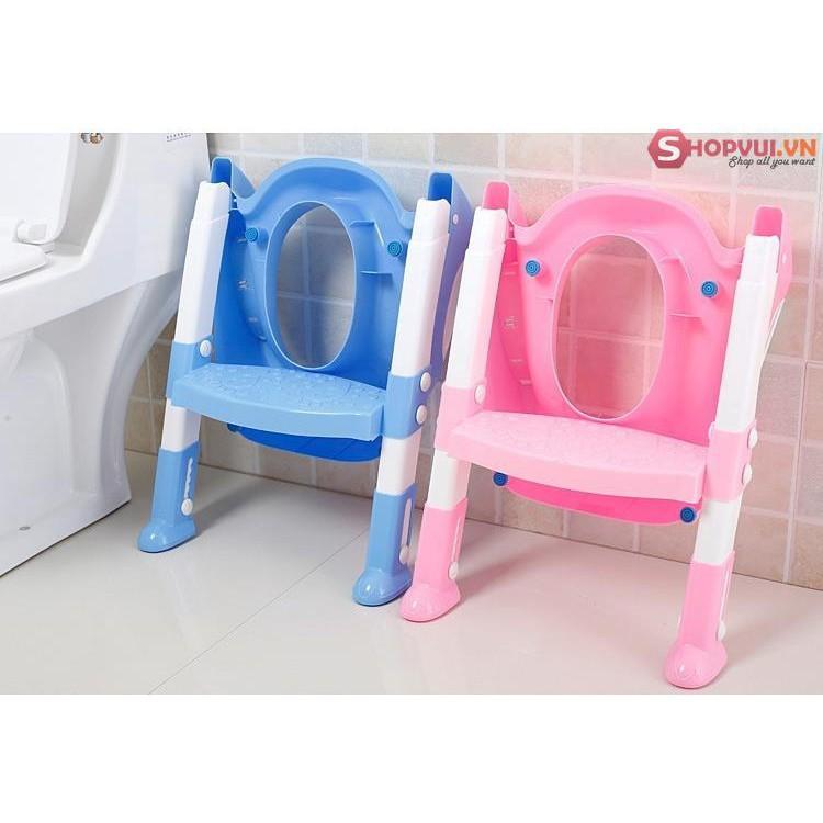 Dụng cụ thu nhỏ bồn cầu có thang, tay vịn, đệm ngồi cho bé - BOBABO