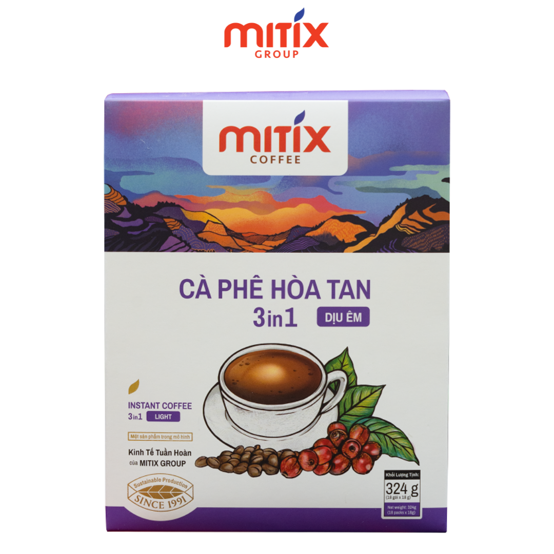 Cà phê hòa tan 3in1 Mitix Dịu êm loại 324g