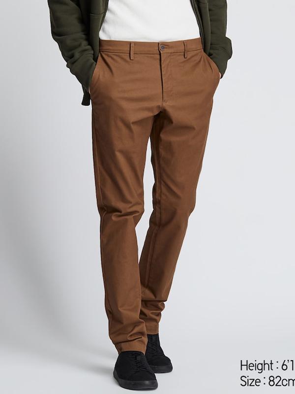 Quần Kaki Nam MEN Slim Fit Chino Flat Front Pants BROWN - SIZE 30-32