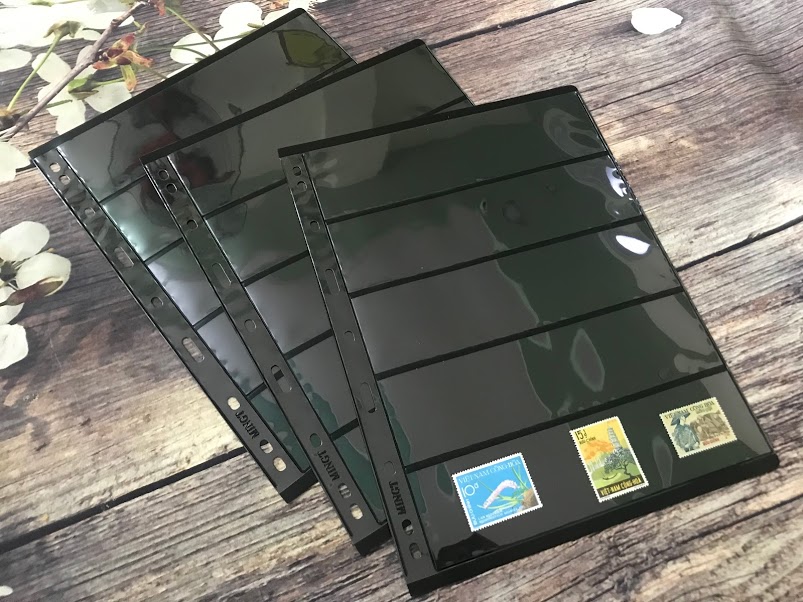 Combo 10 Phơi Đựng Tem PCCB Có 5 Ngăn Đen CB10TN
