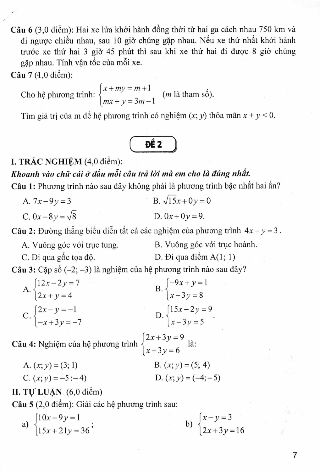 Đề Kiểm Tra Toán 9 (Bám Sát SGK Kết Nối Tri Thức Với Cuộc Sống) - HA