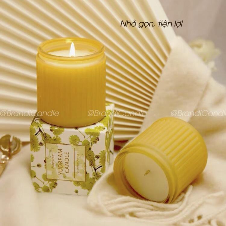 Nến thơm yucandle size nhỏ hũ sắc màu sáp dừa thiên nhiên