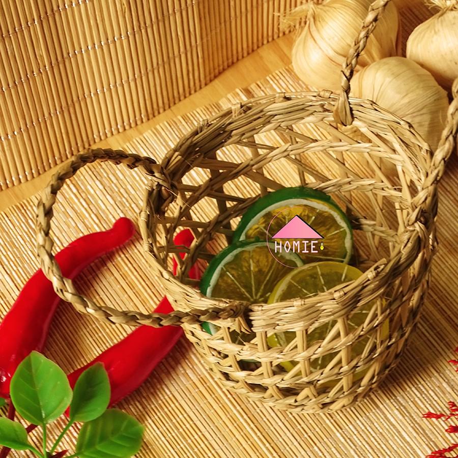 Giỏ cói đựng gia vị trang trí nhà bếp độc đáo
