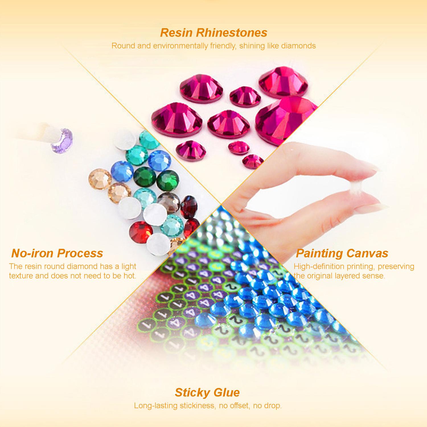 Tranh kim cương Giáng Sinh mô hình Tuyế t thạch nhựa có độ nét cao