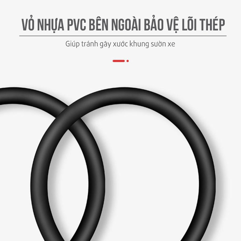 Khóa Số Xe Đạp 4 Số Mật Mã Vỏ PVC Bọc Lõi Thép (dạng tròn cứng) (mật khẩu mặc định 0000) Mai Lee