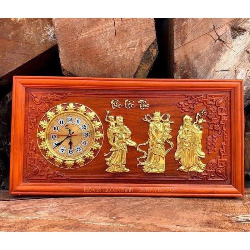 Tranh đồng hồ treo tường gỗ hương