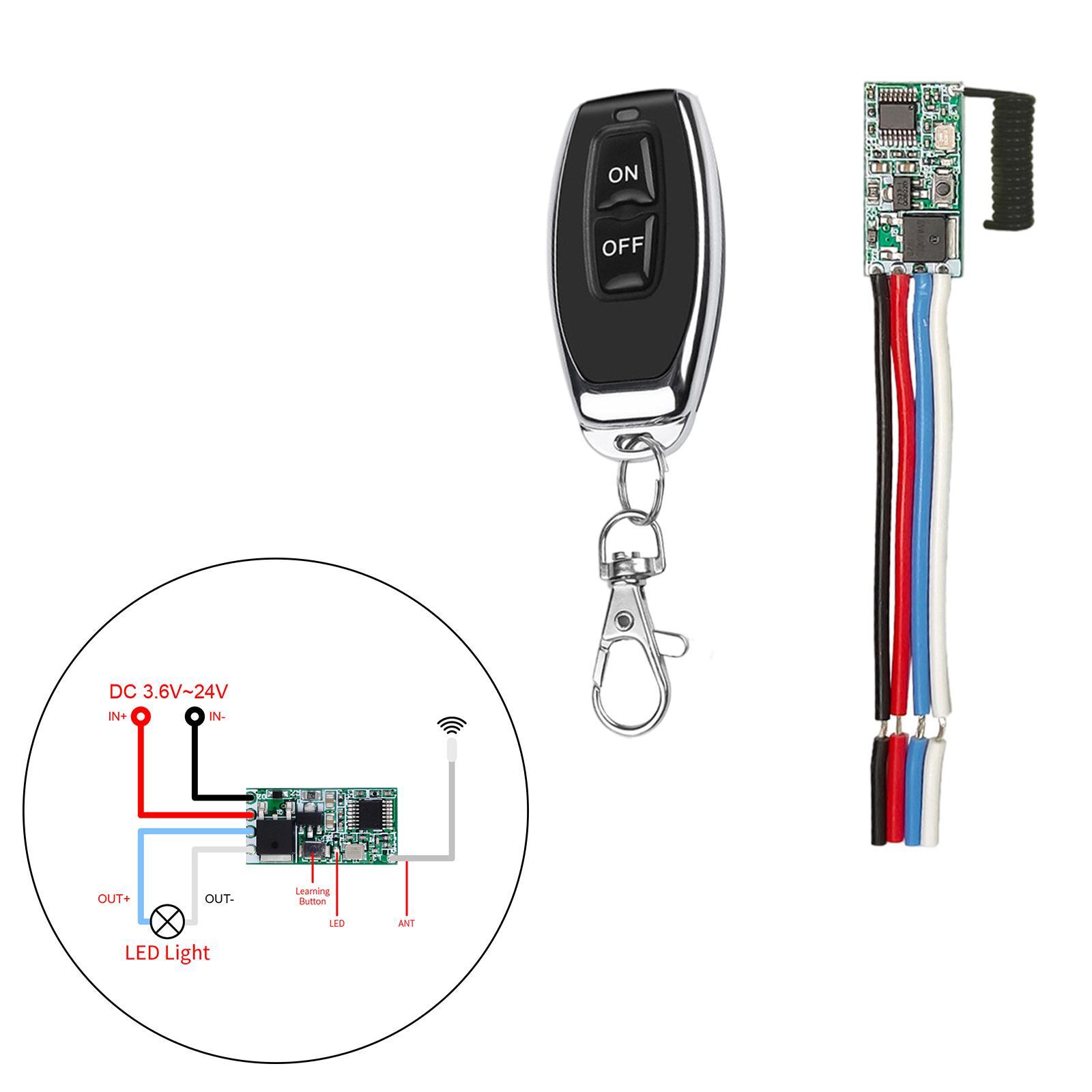 2 Set RF 433MHz 12V Mini Wireless Remote Control Switch  Receiver