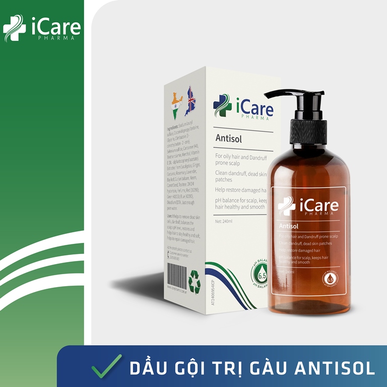 Dầu Gội Gàu, Nấm Da Đầu Antisol - Chiết Xuất Gurjun Đột Phá