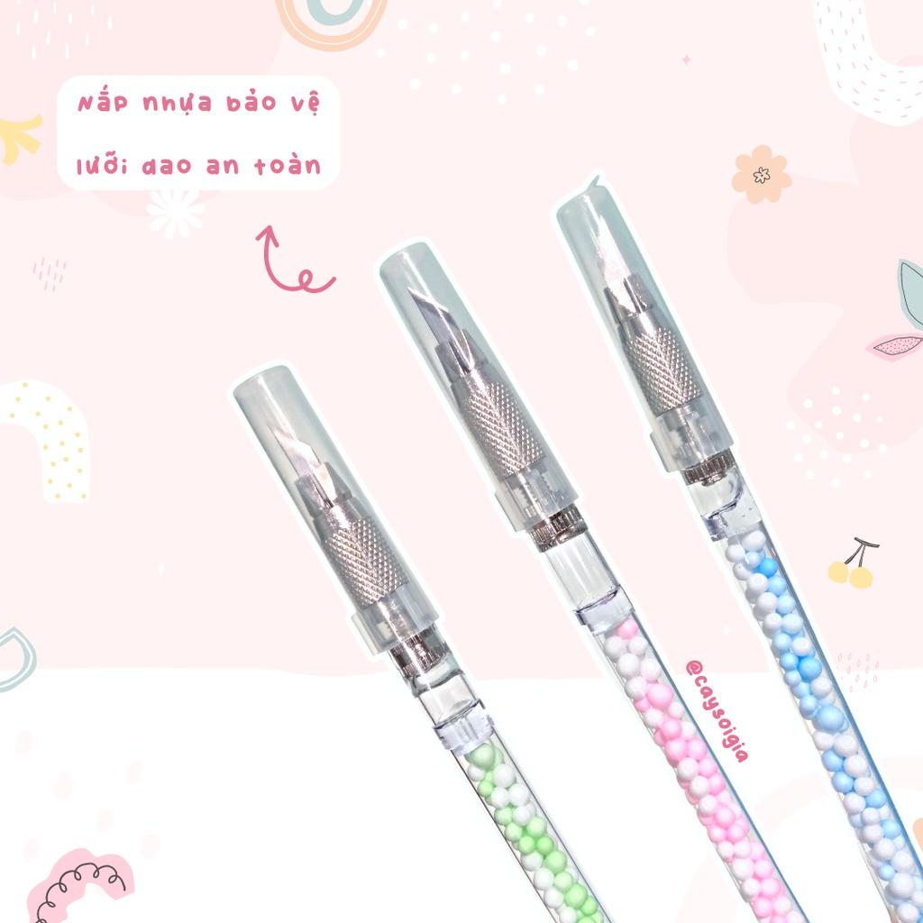 S128 - Bút dao rọc giấy hạt xốp Cinnamoroll tí hon cosplay thú dễ thương unbox đơn hàng, cắt sticker băng dán washi tape - Cây Sồi Già