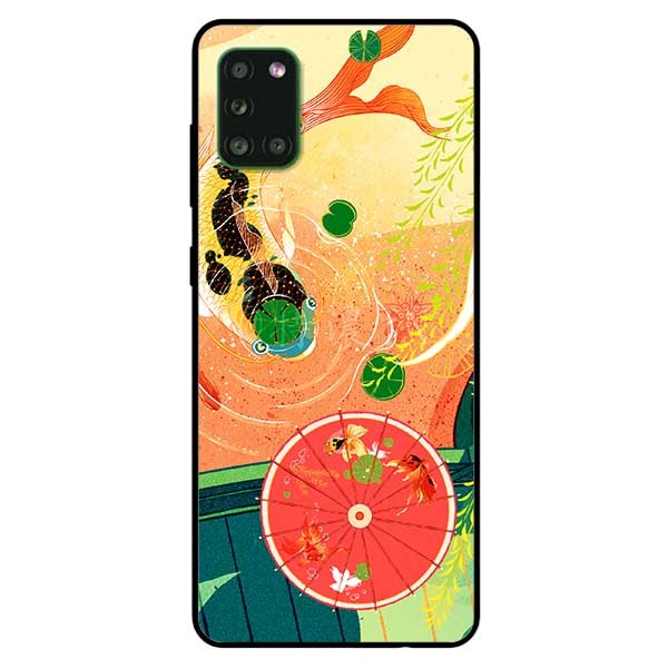Ốp lưng dành cho Samsung Galaxy A31 mẫu Cá Chép Và Ô Đỏ