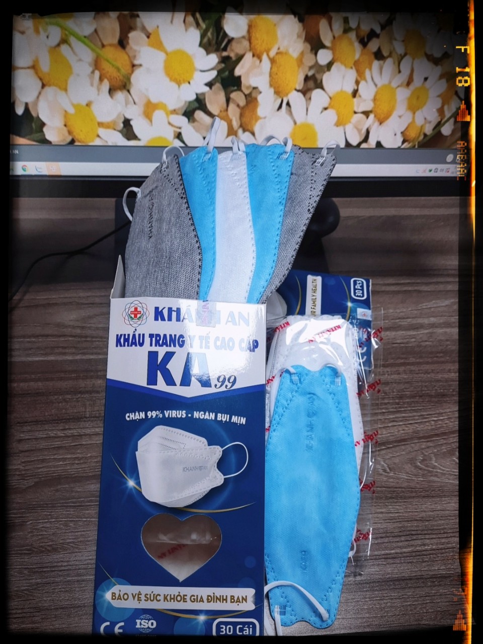 30 cái Khẩu trang y tế 4D Khánh An KA99 ngăn vi khuẩn 99% công nghệ Hàn Quốc KF94 ôm sát khuôn mặt không dính son và dễ thở