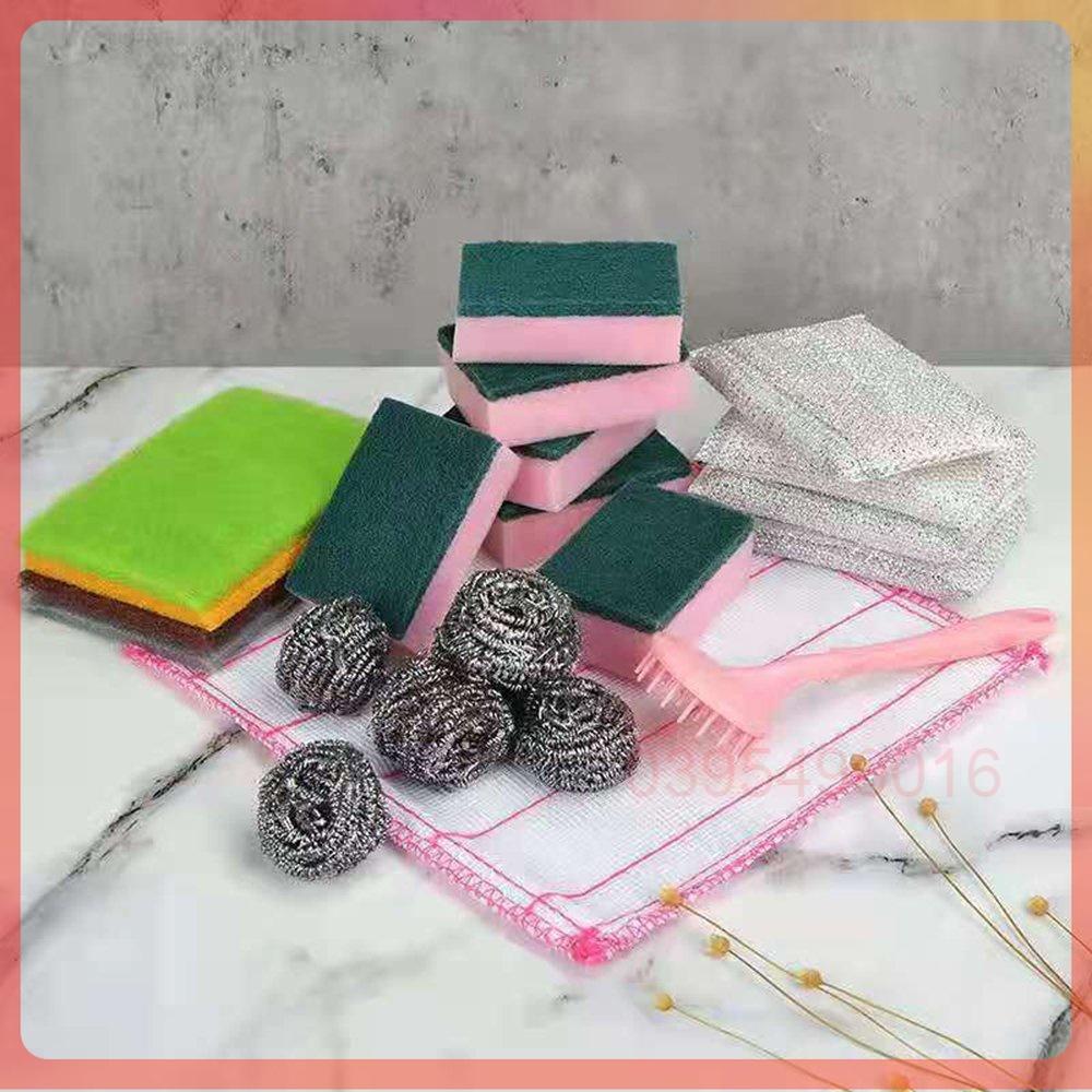 Combo 22 chi tiết mút xốp nhiều bọt cọ rửa chén bát chảo xoong nồi tường gạch...chuyên dụng đa năng tiện lợi