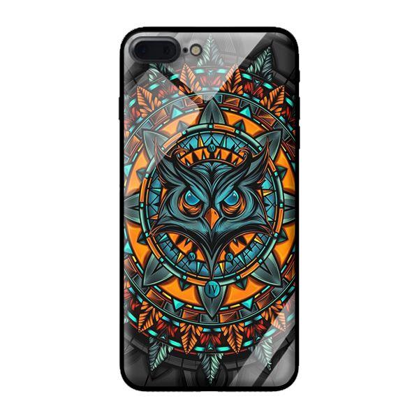 Ốp lưng kính cường lực cho iPhone 8 Plus Họa Tiết Cú - Hàng chính hãng