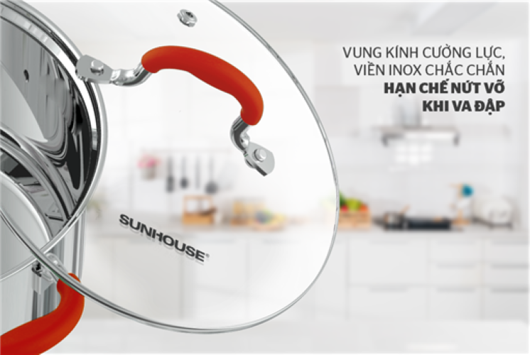 Bộ 3 nồi có xửng hấp inox 5 đáy SUNHOUSE SHG507 - Hàng chính hãng