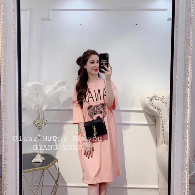 Váy bầu suông cotton gấu đáng yêu