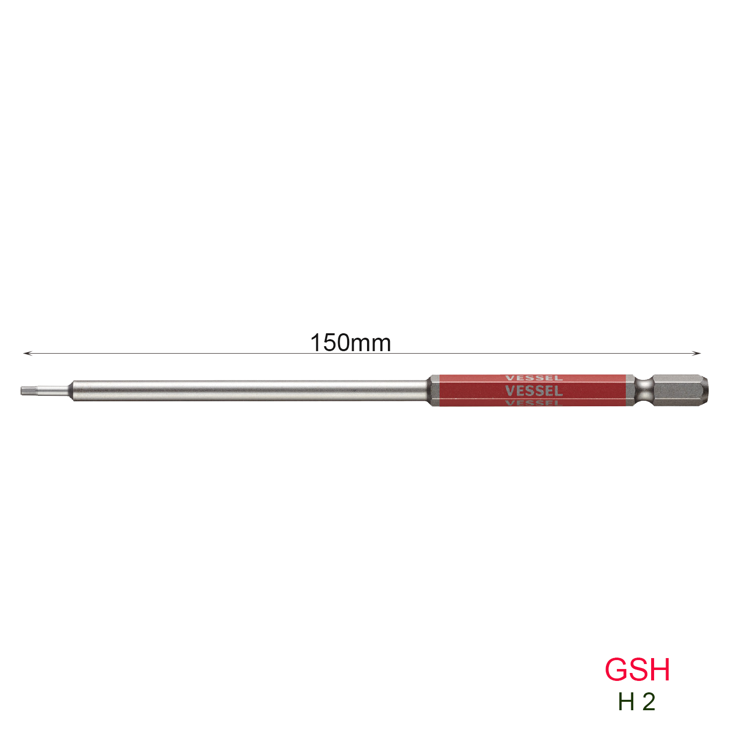 Mũi vặn vít L=150mm đầu lục giác GSH chuôi lục giác H = 6,35mm Vessel