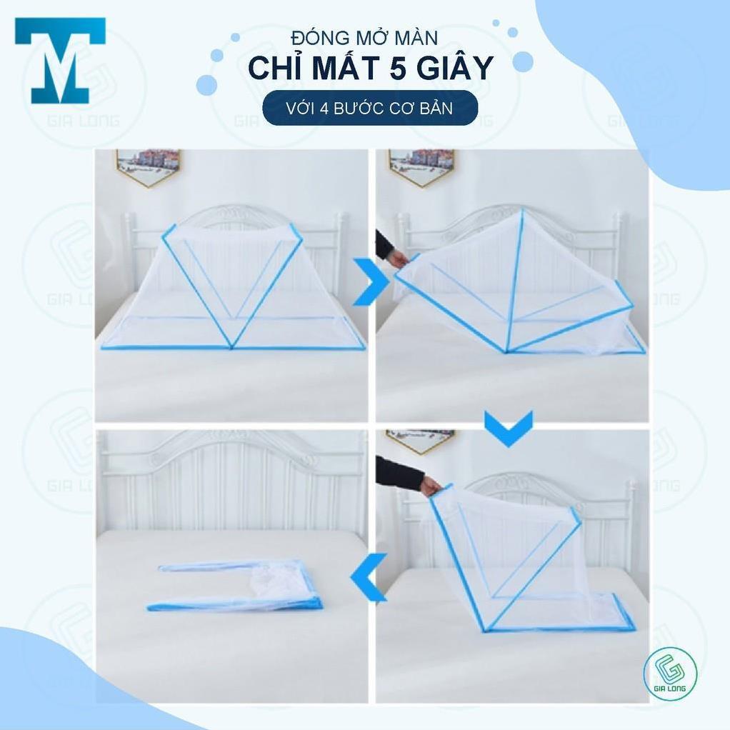 Màn chụp gấp gọn 1m/1m4/1m6/1m8 mùng chụp thông minh Gia Long