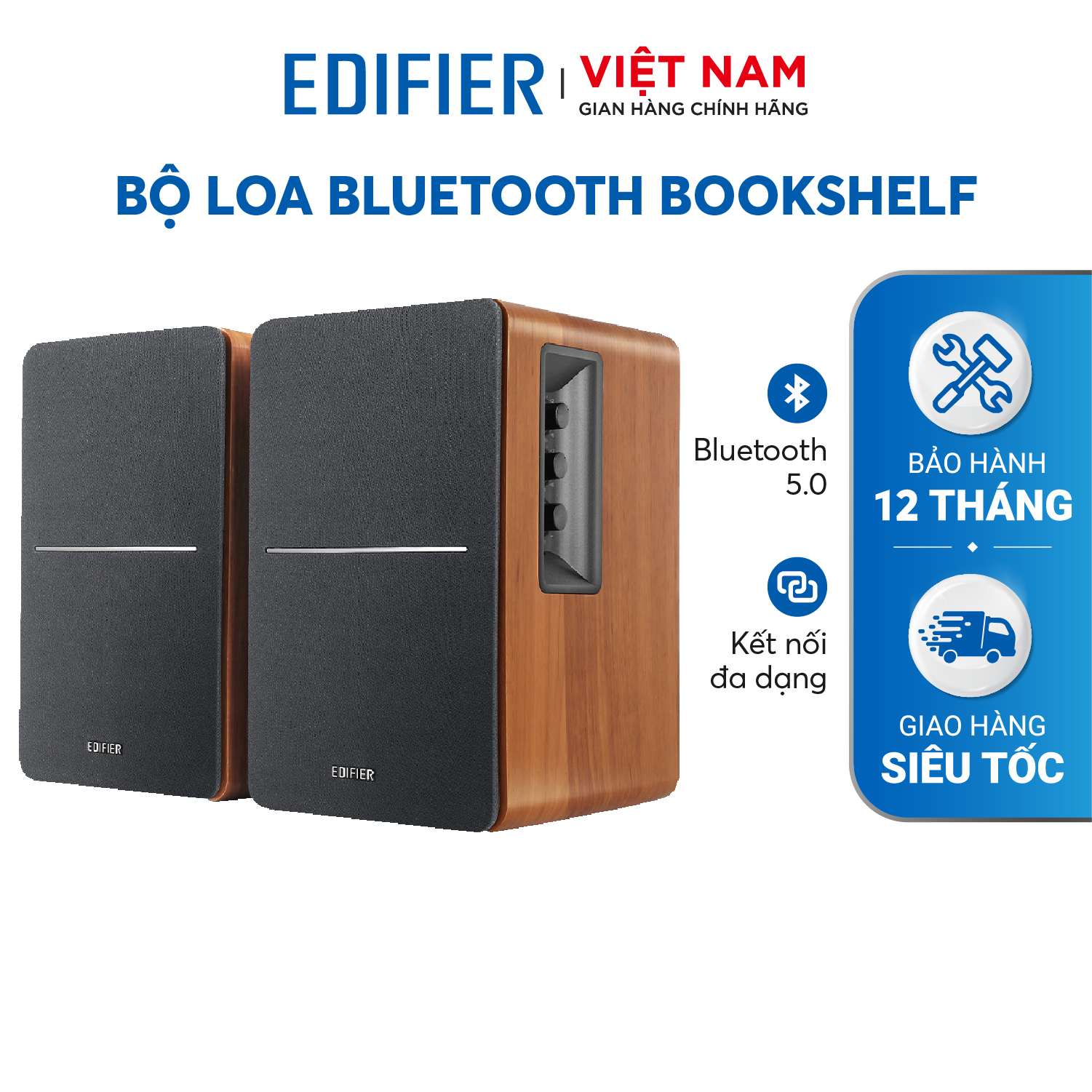 Bộ loa Bluetooth Bookshelf EDIFIER R1280DBs, Bluetooth 5.0, Subout - Hàng chính hãng