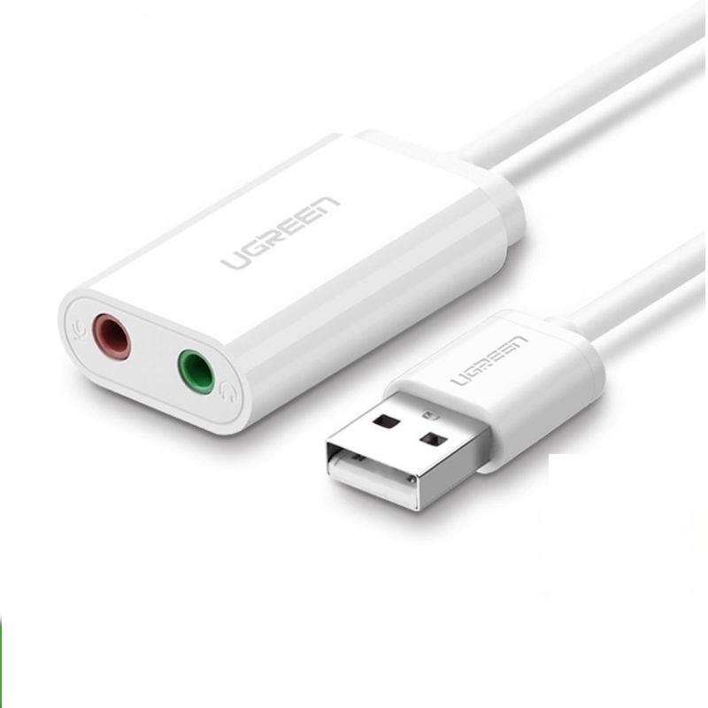 Dây USB 2.0 mở rộng sang đồng thời 2 cổng 3.5mm cho tai nghe + mic, không cần driver UGREEN US205  30143 - Hàng Chính Hãng