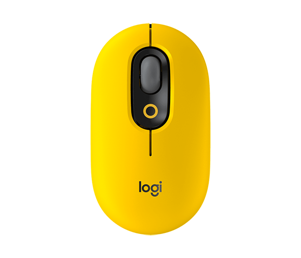 Chuột không dây Logitech Pop Mouse màu vàng-Hàng chính hãng
