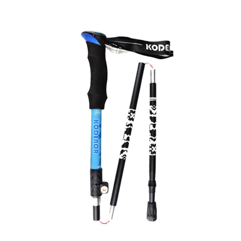 Long Type Adjustable Collapsible Alpenstock Telescopic Hiking Pole with Moisture Absorb EVA Handle for Men and Women