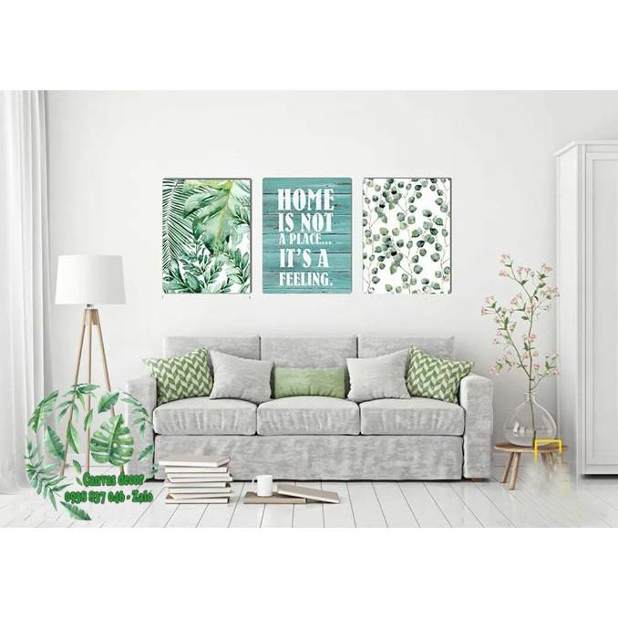 Tranh canvas treo tường &quot;Home is not a place - it's a feeling&quot; - 50*70cm