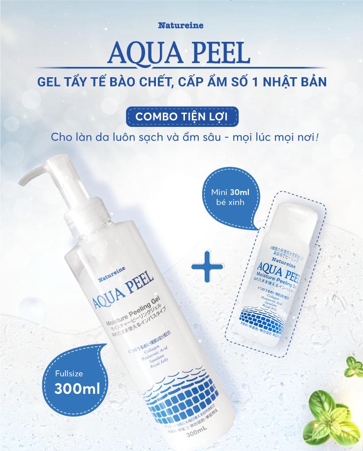 Combo 2 chai tiện lợi - Natureine AQUA PEEL Moisture Peeling Gel - Gel tẩy tế bào da chết, cấp ẩm Nhật Bản - Chính Hãng