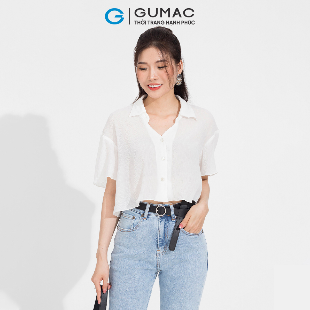 Áo kiểu dập ly GUMAC AD05016