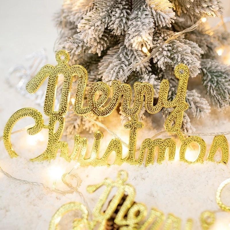 Thẻ treo trang trí giáng sinh hình chữ Merry Christmas