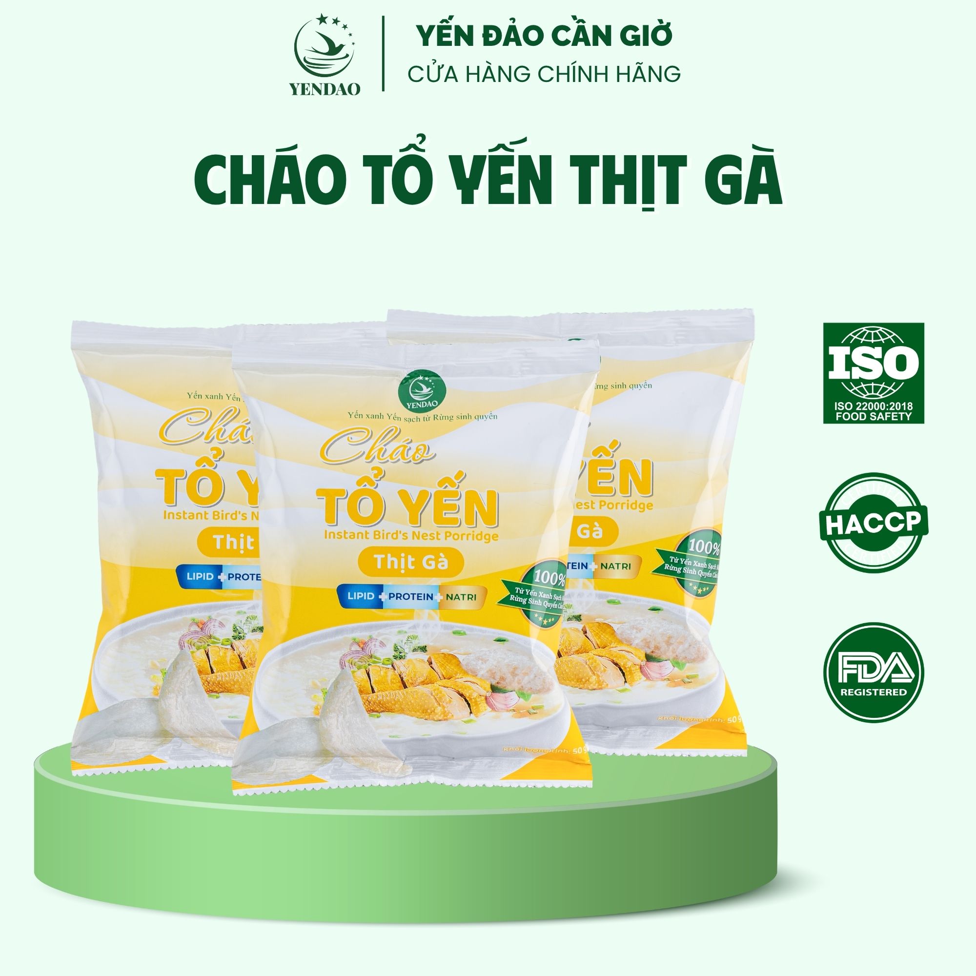 Yến Đảo - Thùng 30 Gói Cháo Yến Thịt Gà Ăn Liền Tiện Lợi Dinh Dưỡng Cho Gia Đình