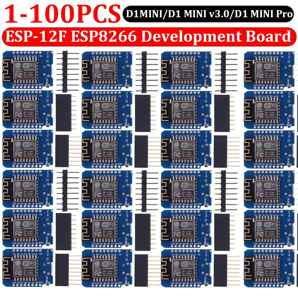 100-1 CHIẾC ESP-12F ESP8266 Ban Phát Triển D1 Type-c Micro USB Mini NodeMcu Lua WIFI Internet Ban Phát Triển với WeMosD1Mini Hiện tại: 1 CÁI