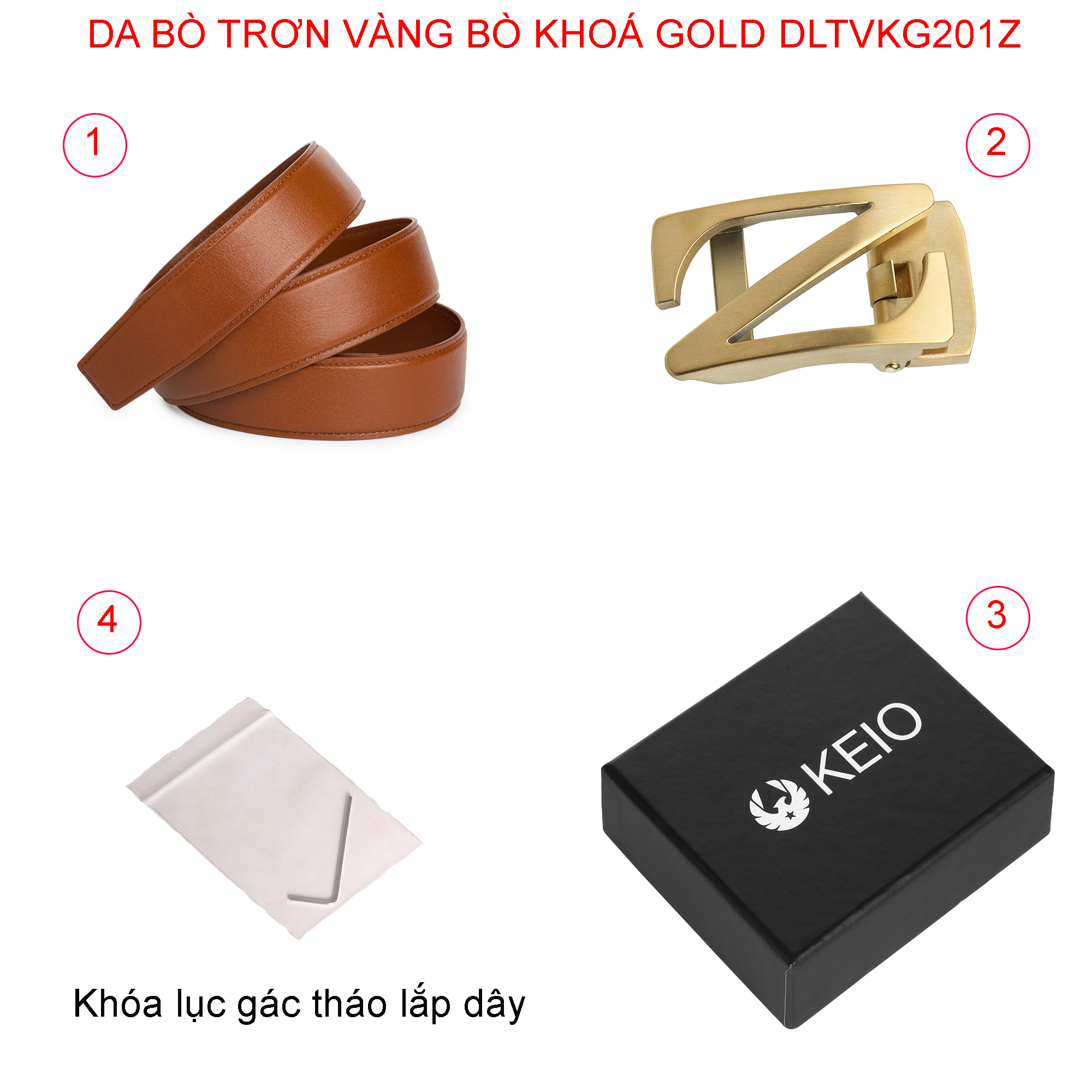 Thắt Lưng Nam KEIO NIPPON - Dây Nịt Nam Phong Cách Doanh Nhân - Da Bò Cao Cấp, Mặt Khóa Inox 316L Không Gỉ - Men's belts