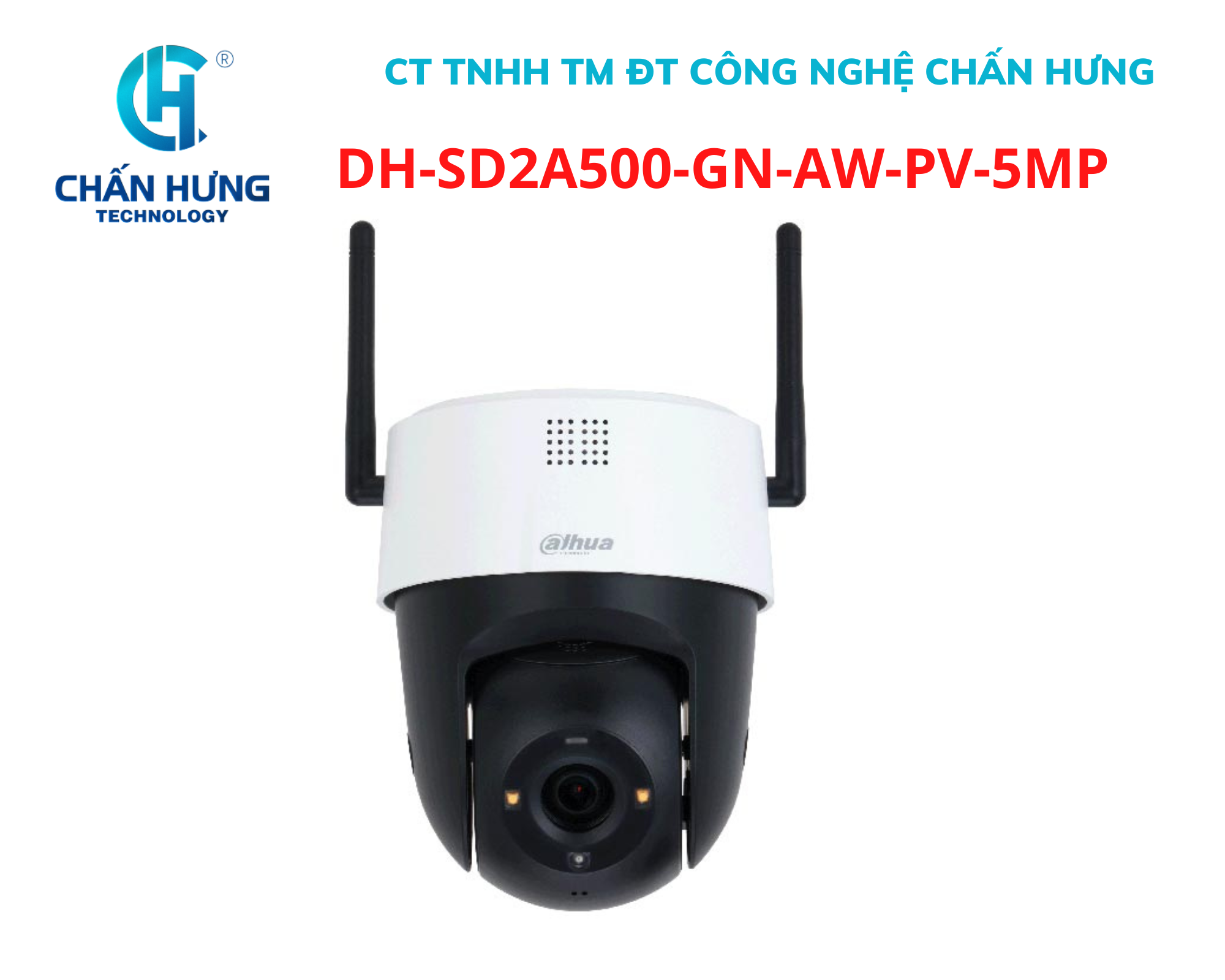 Camera an ninh PTZ wifi Dahua DH-SD2A500-GN-AW-PV 5MP, khe cắm thẻ nhớ 512Gb, đàm thoại 2 chiều - Hàng chính hãng