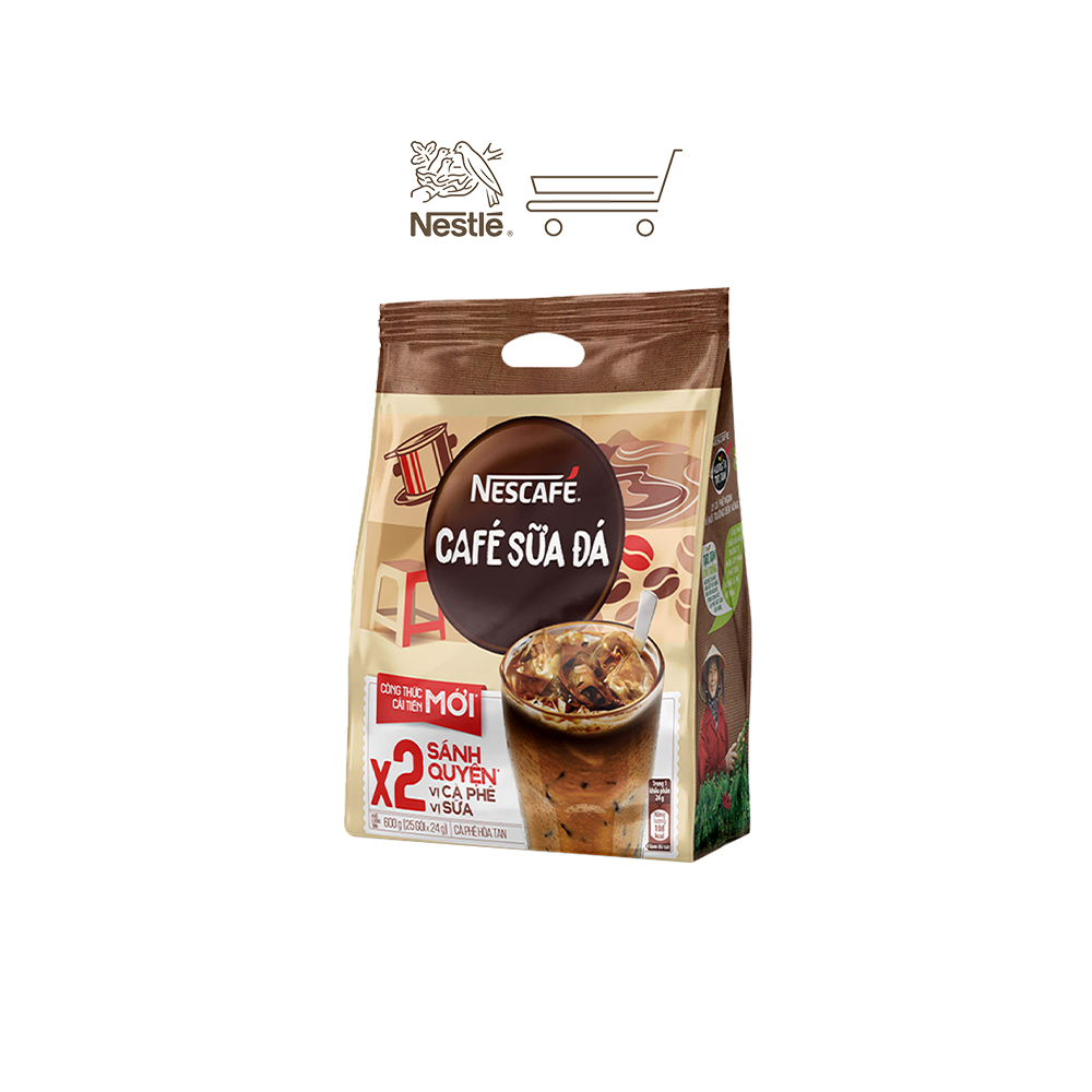 Combo 3 bịch cà phê sữa NESCAFÉ - Cà Phê Sữa Đá (Bịch 25 gói x 24 g)