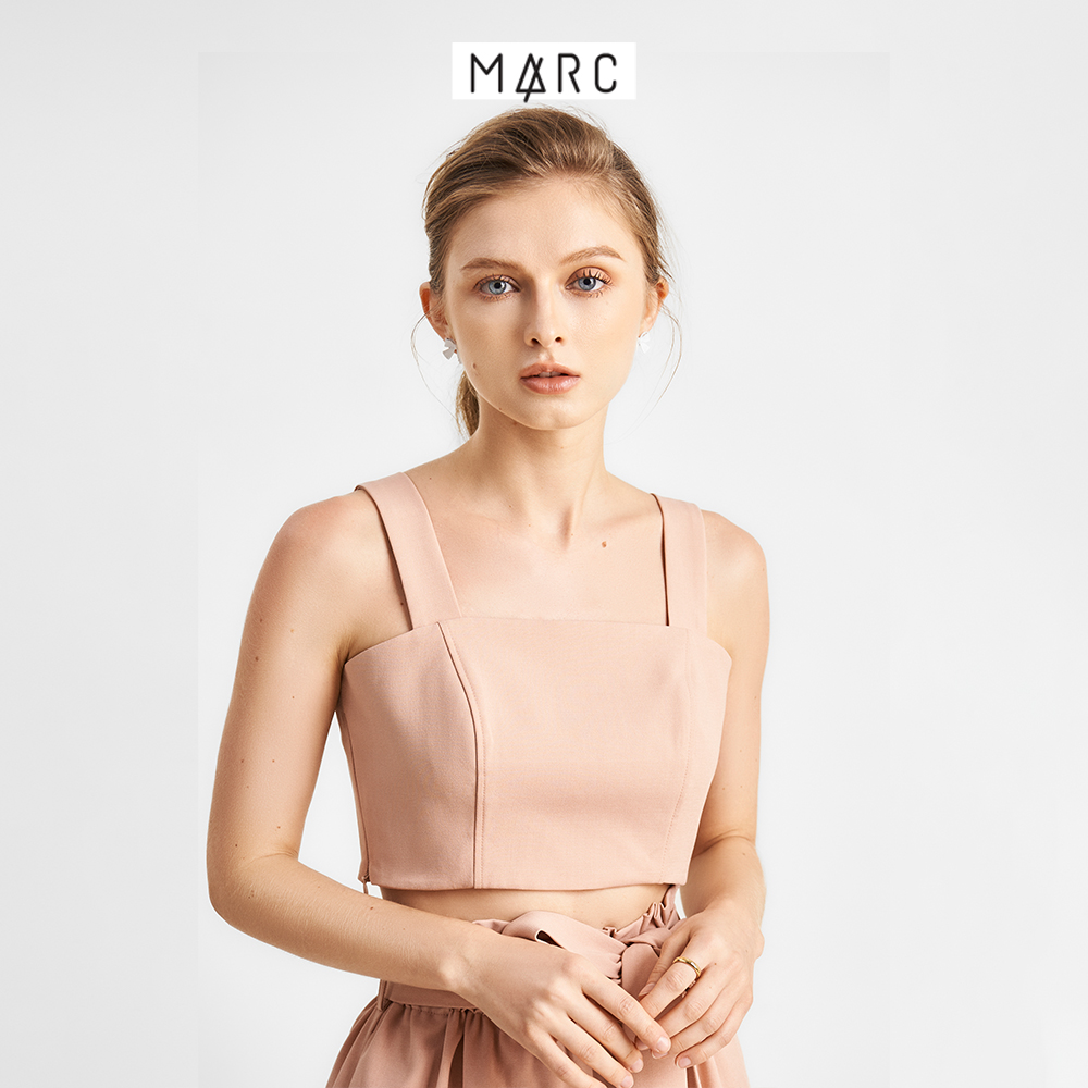 Áo Nữ MARC FASHION Crop Top 2 Dây Nhấn 2 Nút Sau CBVH0506