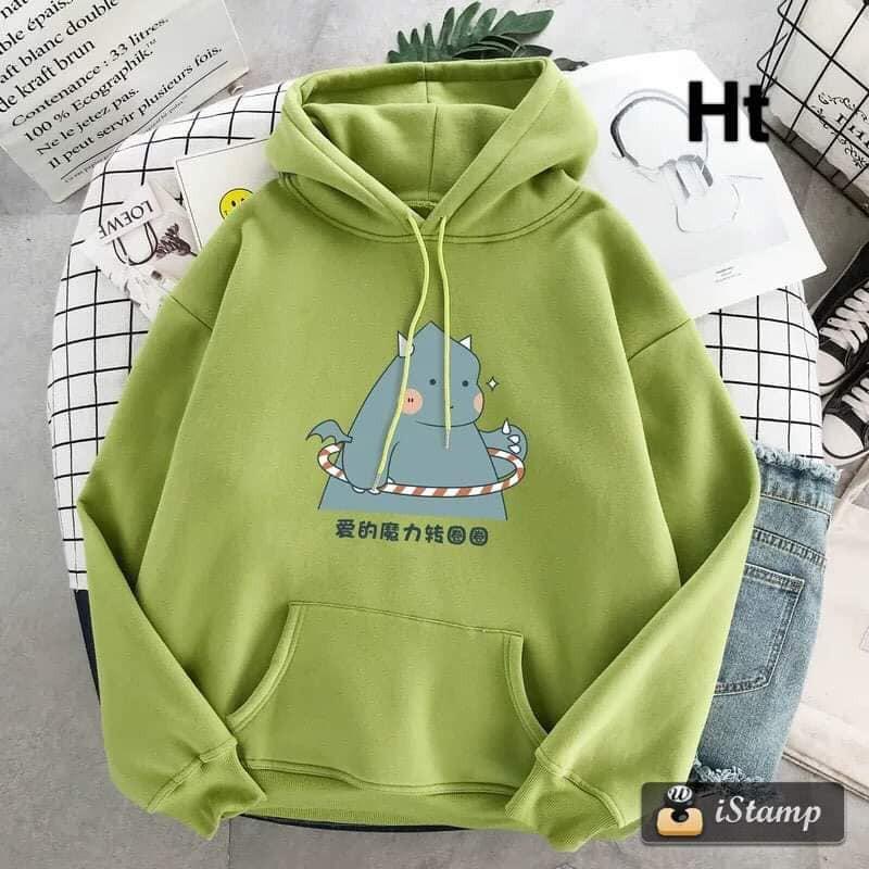 Áo hoodie dài tay khủng long chất nỉ bông cao cấp 6 màu