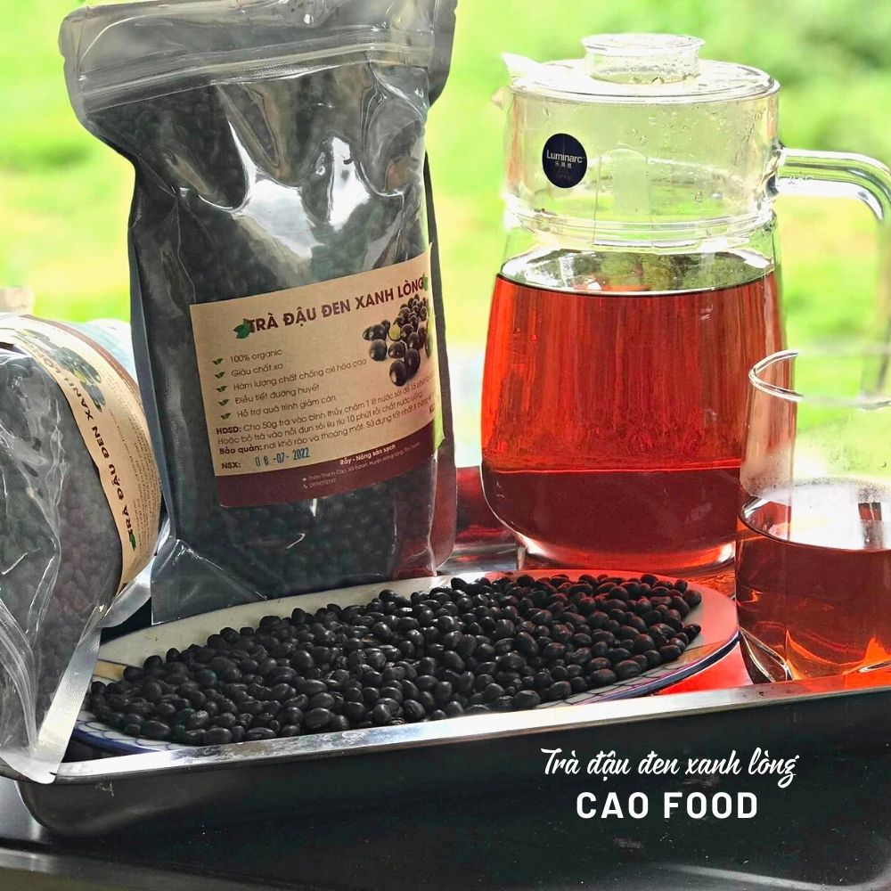 Trà đậu đen xanh lòng CAO FOOD từ hạt giống nguyên bản Đaklak dân trồng sạch tự nhiên 100%