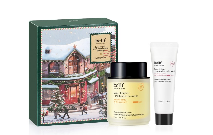 Bộ Mặt nạ ngủ dưỡng ẩm và phục hồi da chuyên sâu belif Multi Vitamin Mask set