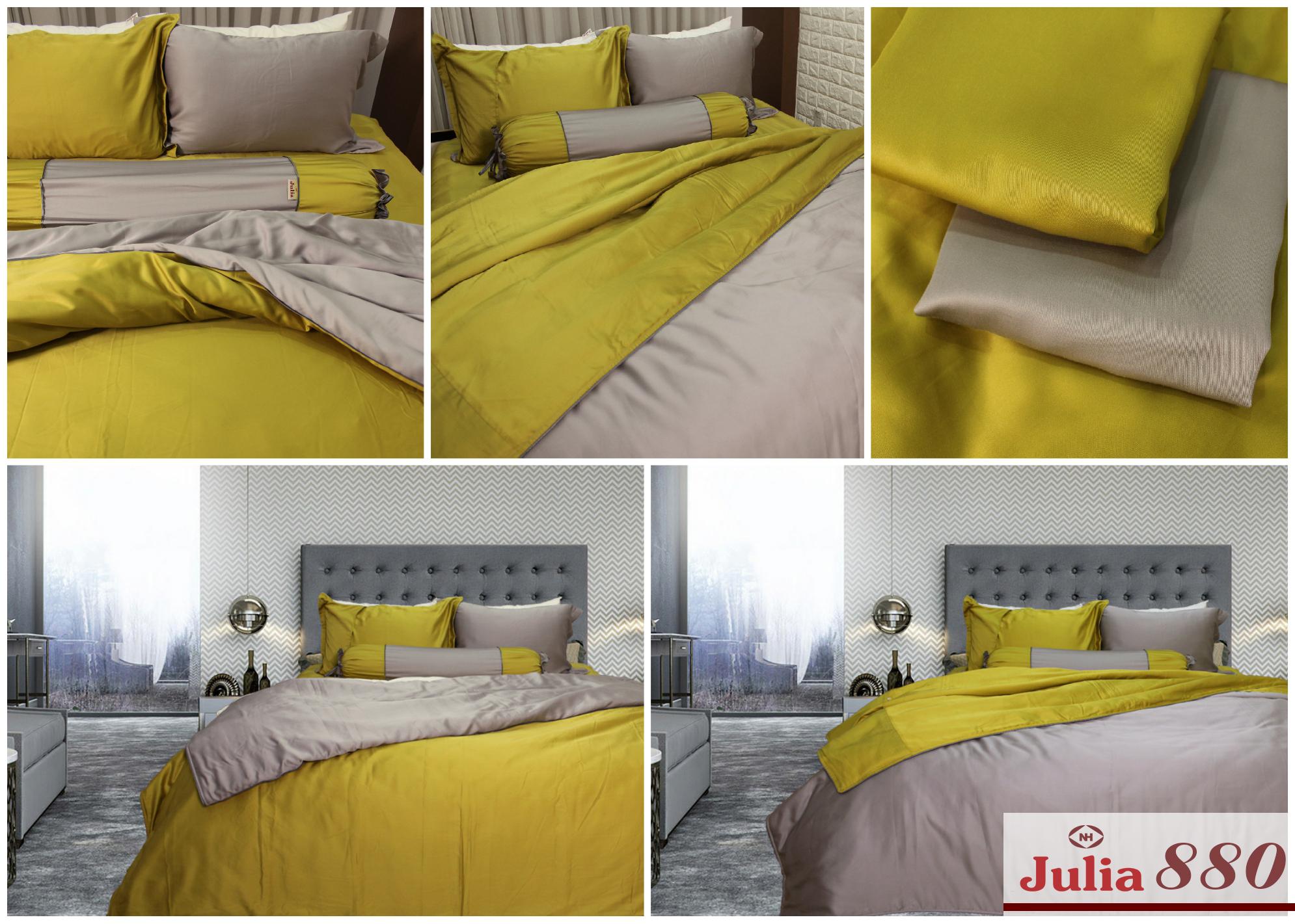 Bộ chăn ga gối 5 món lụa tencel Hàn Julia 880BG18