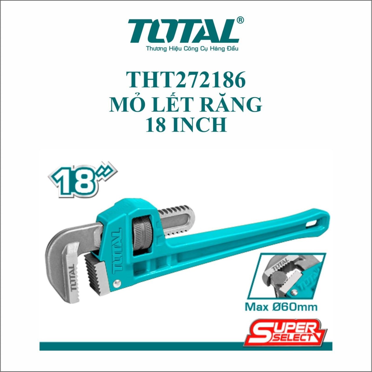 Mỏ lết răng  8inch total THT272086