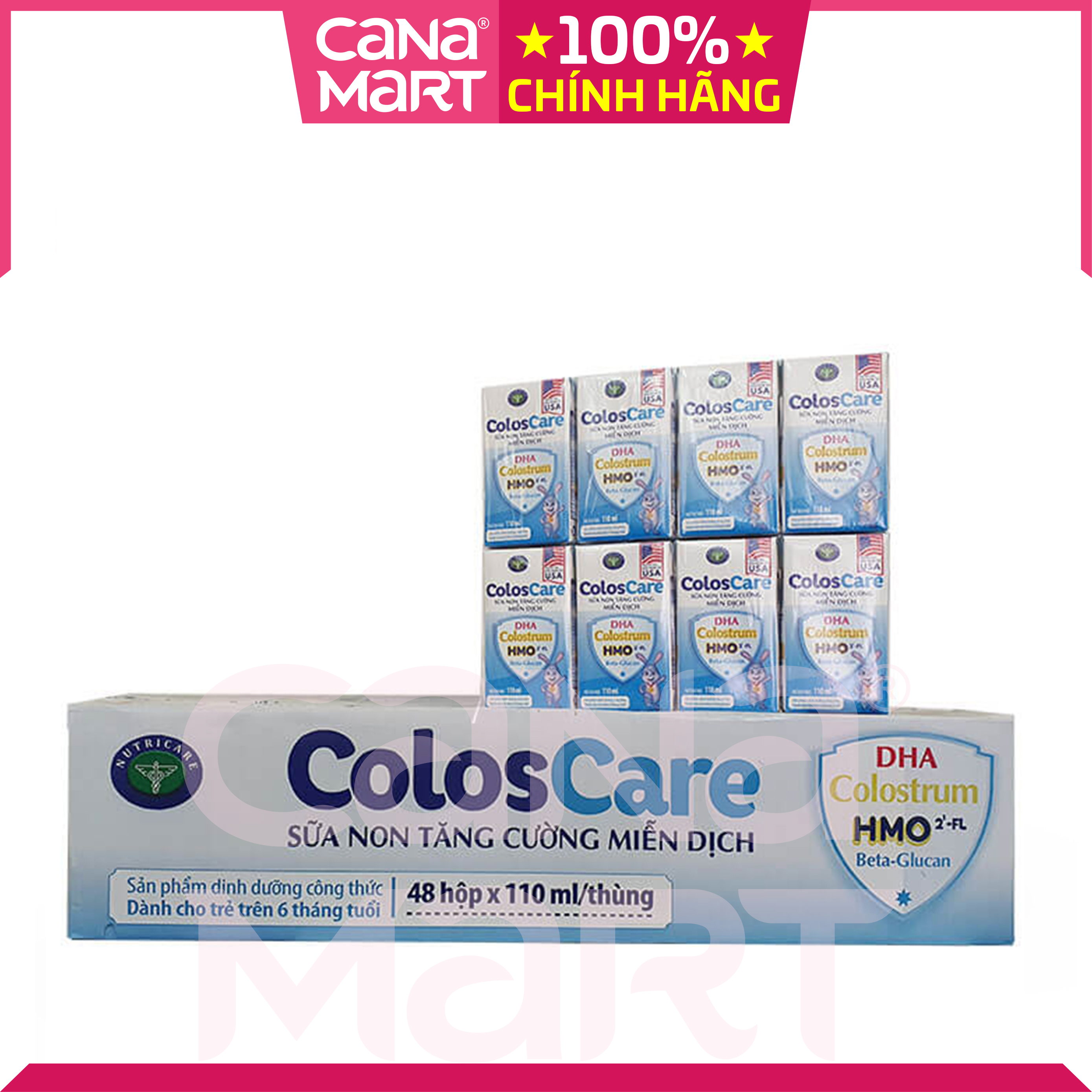 Thùng sữa nước pha sẵn cho bé Nutricare ColosCare tăng cường hệ miễn dịch cho bé từ 1 tuổi (180ml)