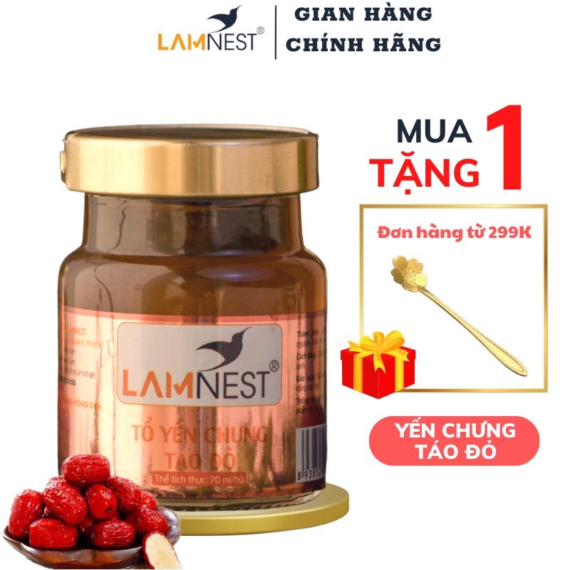 Yến Sào Chưng Sẵn Táo Đỏ LamNest tươi nguyên chất 30% yến 70ml bồi bổ sức khỏe - yensaocaocaplamnest