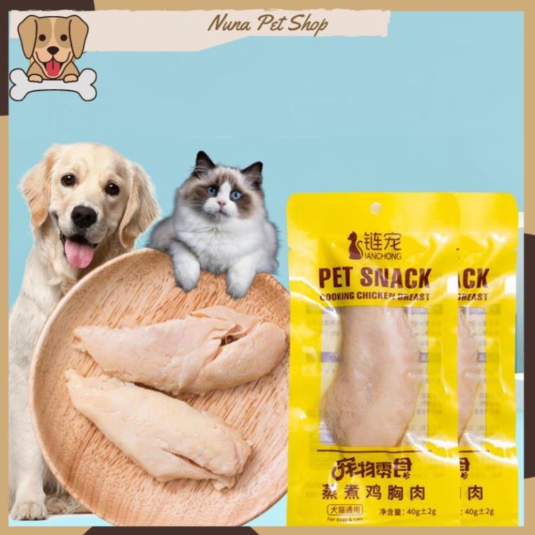 Ức gà hấp ăn liền cho chó mèo - Ức gà Pet Snack, Real Chicken, Masti cho thú cưng (40g)